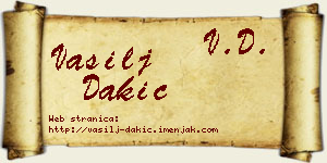 Vasilj Dakić vizit kartica